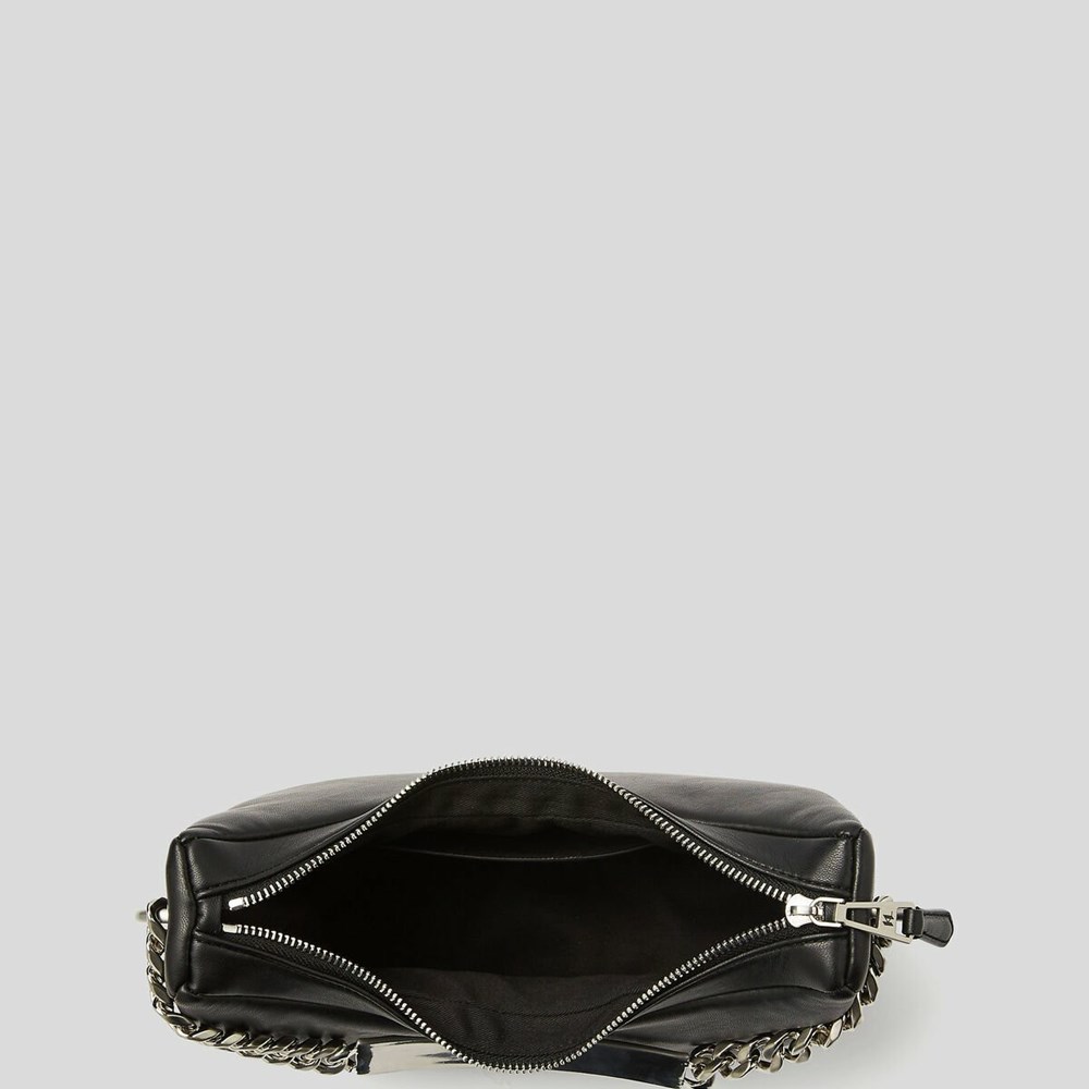 Black Karl Lagerfeld K/Id Half-moon Women's Shoulder Bags | USA89OBYU