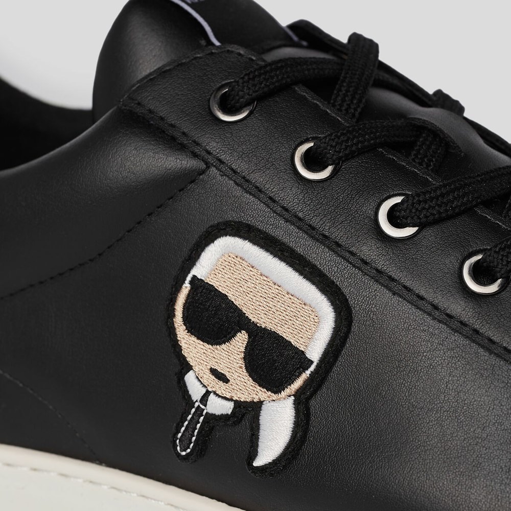 Black Karl Lagerfeld K/Ikonik Kapri Men's Sneakers | USA41YTRL