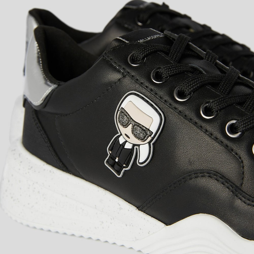 Black Karl Lagerfeld K/Ikonik Kapri Run Women's Sneakers | USA92GIPY