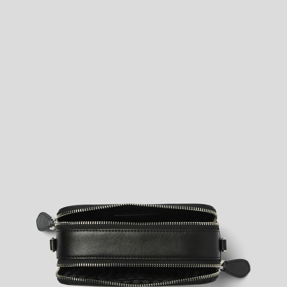 Black Karl Lagerfeld K/Ikonik Leather Women's Camera Bag | USA70BQZD