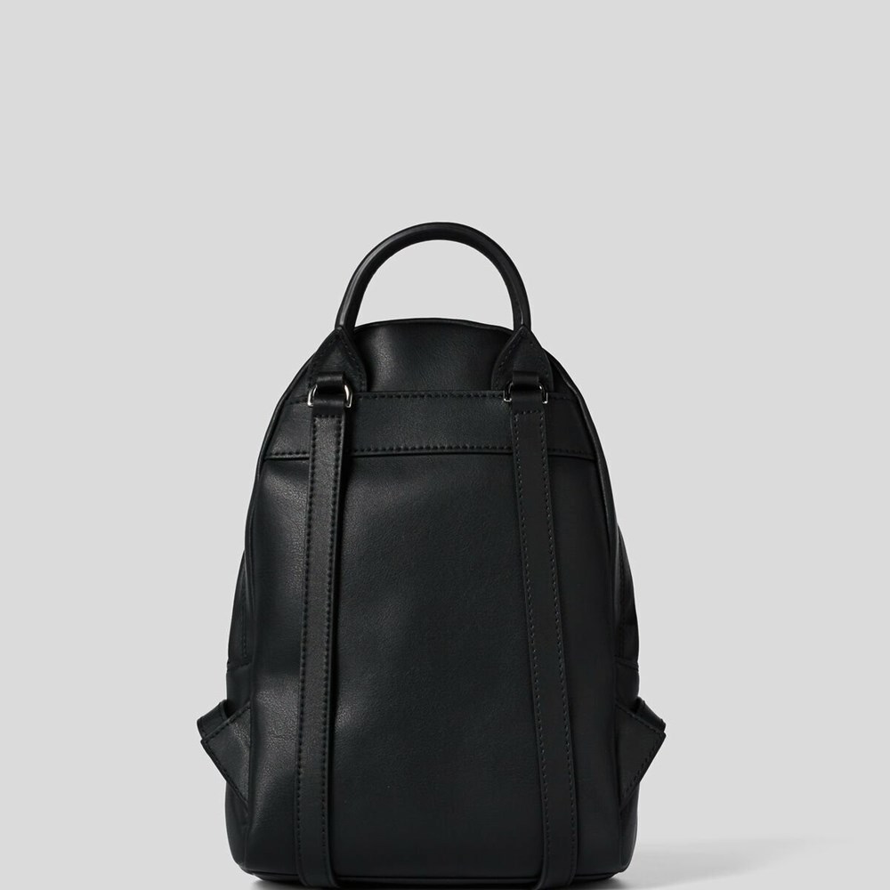 Black Karl Lagerfeld K/Ikonik Metal Pin Women's Backpacks | USA87MXNA