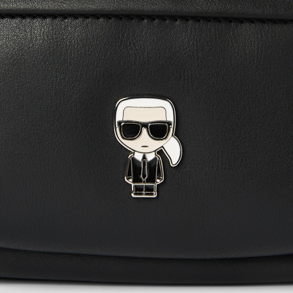 Black Karl Lagerfeld K/Ikonik Metal Pin Women's Backpacks | USA87MXNA