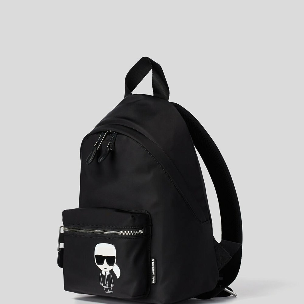 Black Karl Lagerfeld K/Ikonik Nylon Women's Backpacks | USA81DKLI