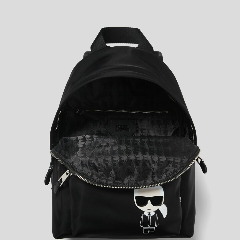 Black Karl Lagerfeld K/Ikonik Nylon Women's Backpacks | USA81DKLI