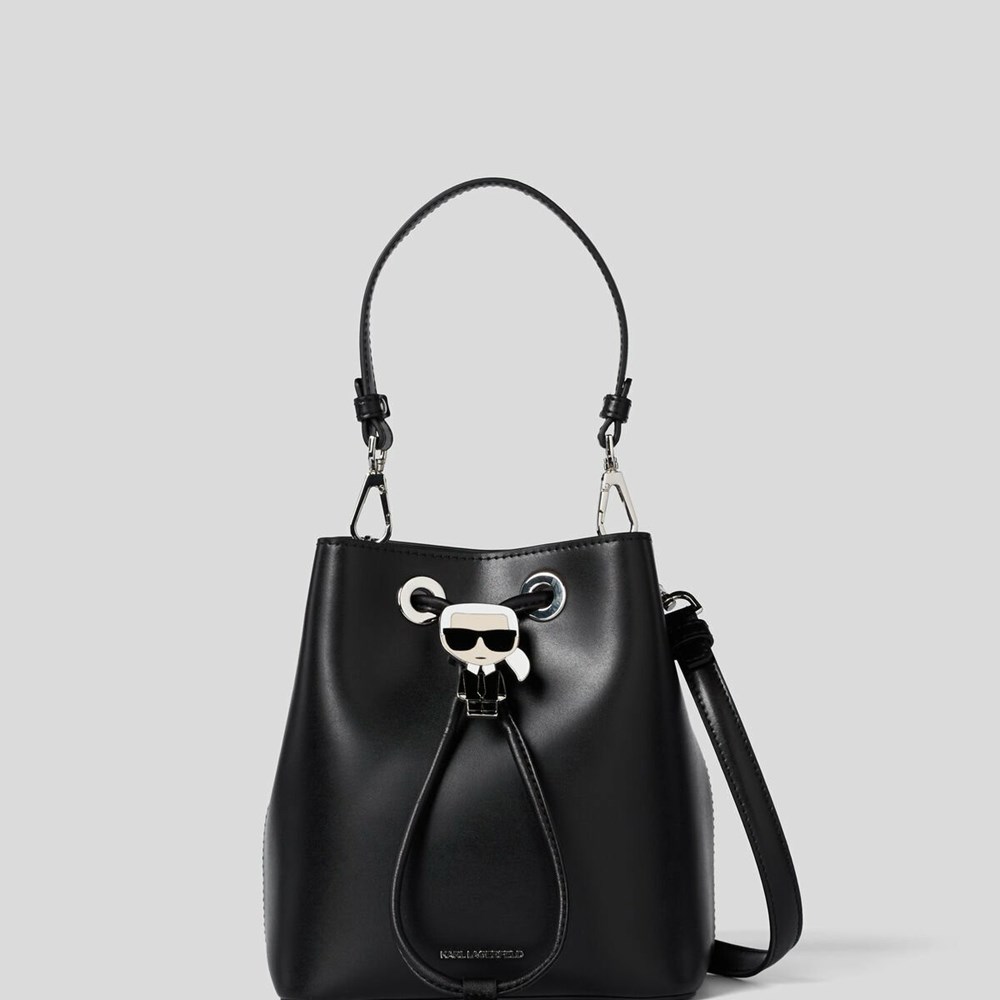 Black Karl Lagerfeld K/Ikonik Women's Bucket Bag | USA84PALX