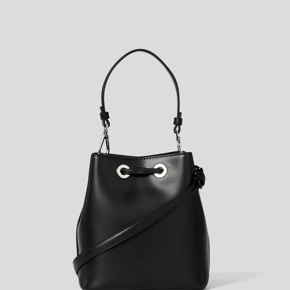 Black Karl Lagerfeld K/Ikonik Women's Bucket Bag | USA84PALX