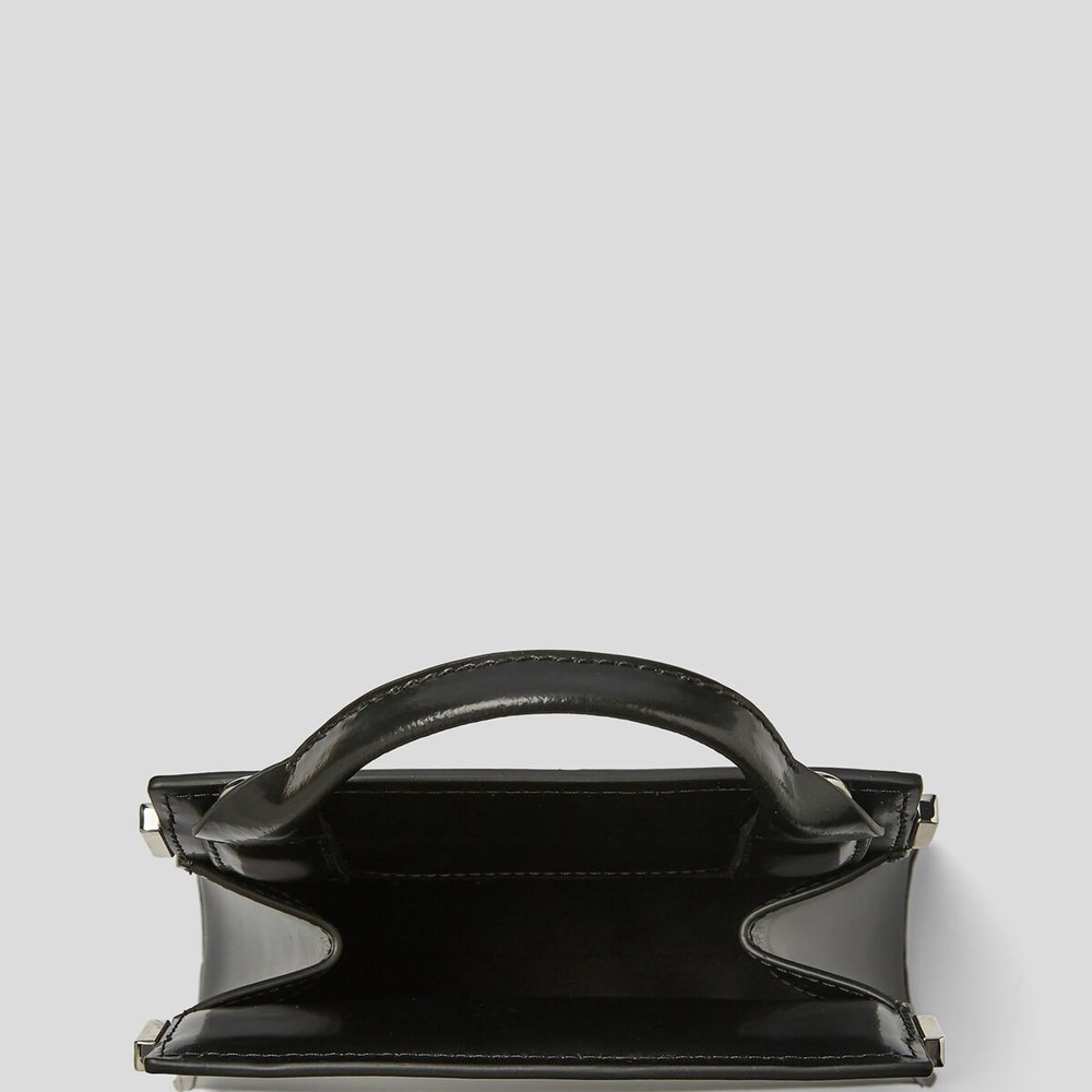 Black Karl Lagerfeld K/Kross Archive Recycled Leather Small Women's Handbags | USA64NQJK