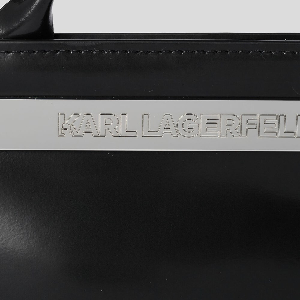 Black Karl Lagerfeld K/Kross Archive Recycled Leather Small Women's Handbags | USA64NQJK