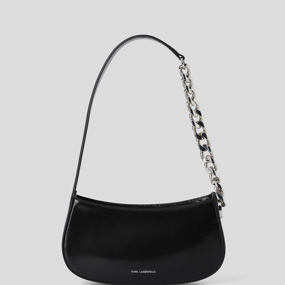 Black Karl Lagerfeld K/Saddle Monogram-embossed Women's Baguette Bag | USA25ZGBP