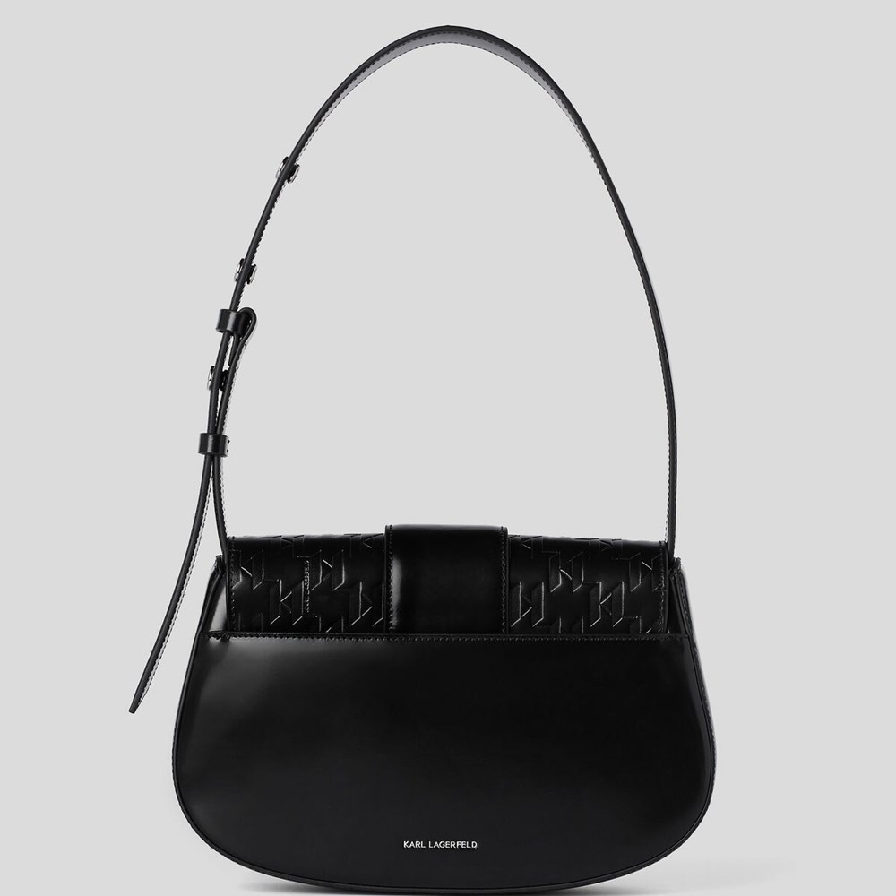 Black Karl Lagerfeld K/Saddle Monogram-embossed Women's Shoulder Bags | USA31COTV