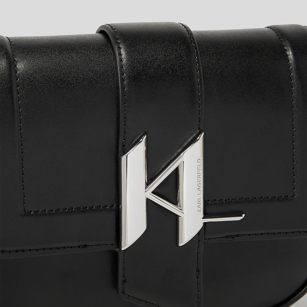 Black Karl Lagerfeld K/Saddle Small Women's Shoulder Bags | USA30LDGE