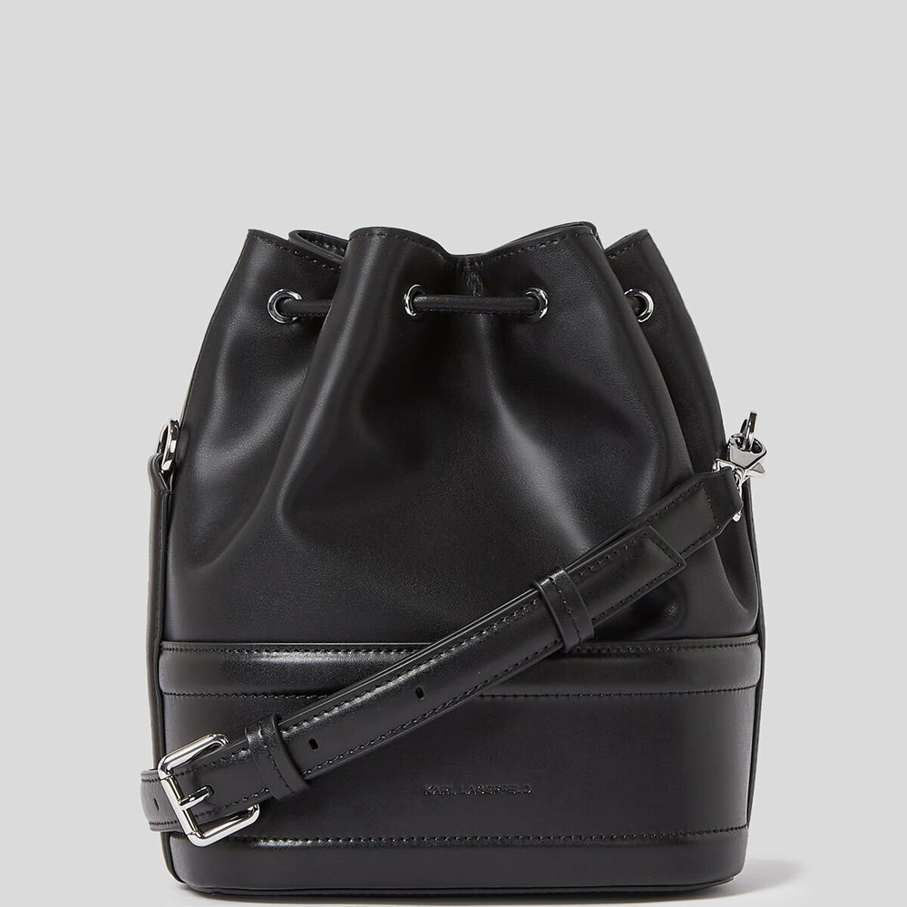 Black Karl Lagerfeld K/Saddle Women's Bucket Bag | USA24KVYH