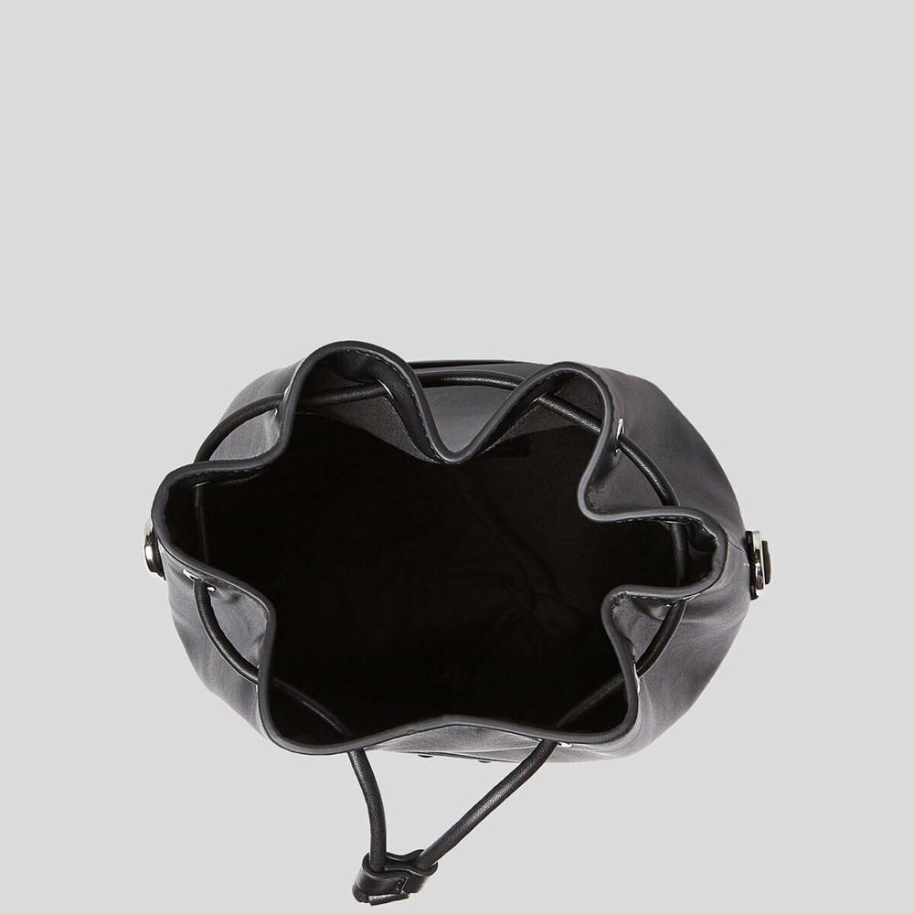 Black Karl Lagerfeld K/Saddle Women's Bucket Bag | USA24KVYH