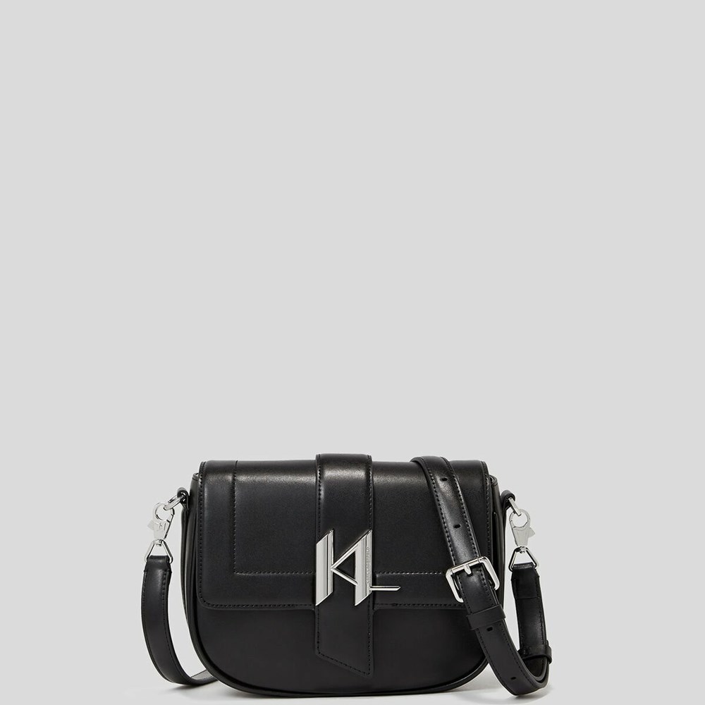 Black Karl Lagerfeld K/Saddle Women's Shoulder Bags | USA48BMOQ