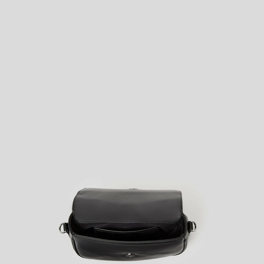 Black Karl Lagerfeld K/Saddle Women's Shoulder Bags | USA48BMOQ