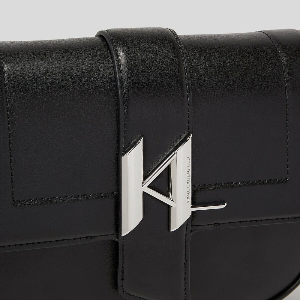 Black Karl Lagerfeld K/Saddle Women's Shoulder Bags | USA48BMOQ