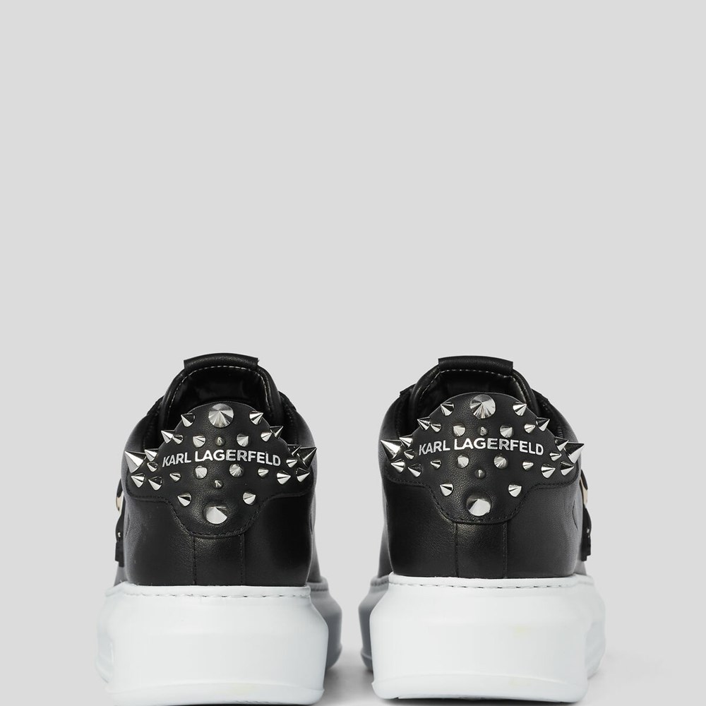 Black Karl Lagerfeld Kapri K/Ikonic Stud Women's Sneakers | USA01YFZH