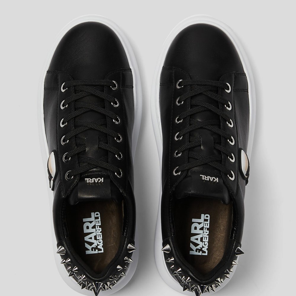 Black Karl Lagerfeld Kapri K/Ikonic Stud Women's Sneakers | USA01YFZH