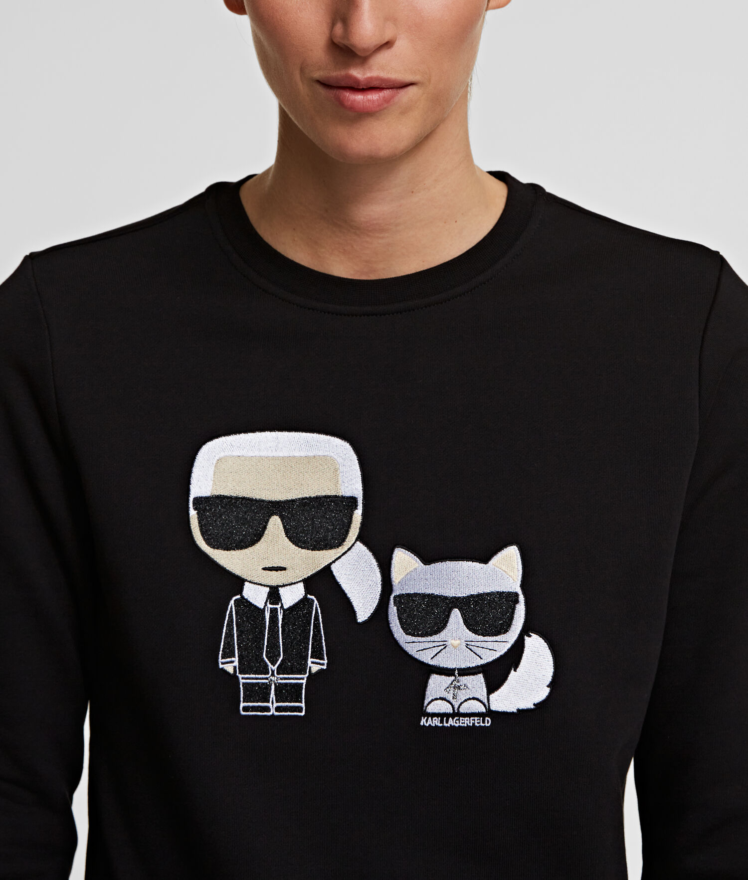 Black Karl Lagerfeld Karl & Choupette Ikonik Sweat Women's Sweatshirts | USA24GFPI