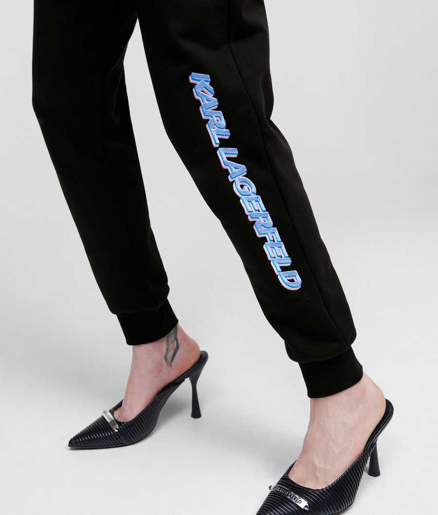 Black Karl Lagerfeld Karl Future Logo Women's Sweatpants | USA72LJQS