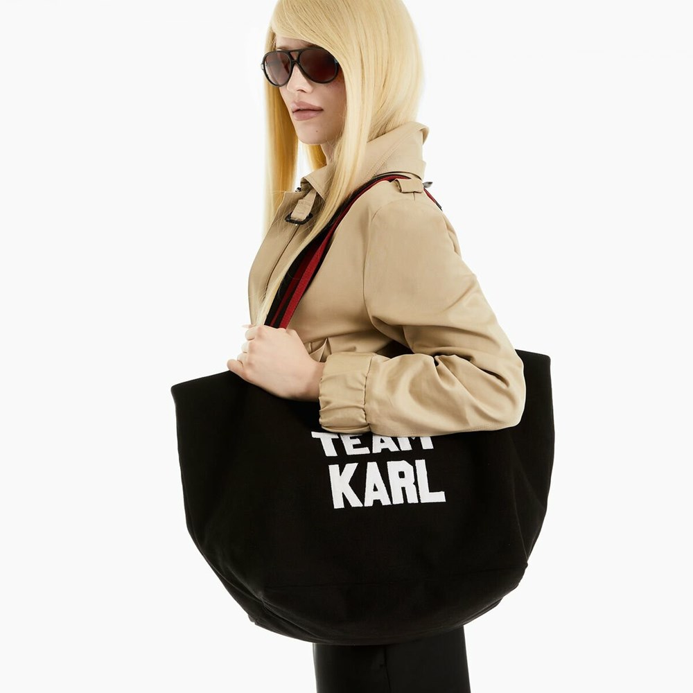 Black Karl Lagerfeld Karl Lagerfeld X Alled-martinez Team Karl Women's Tote Bags | USA18YIHT