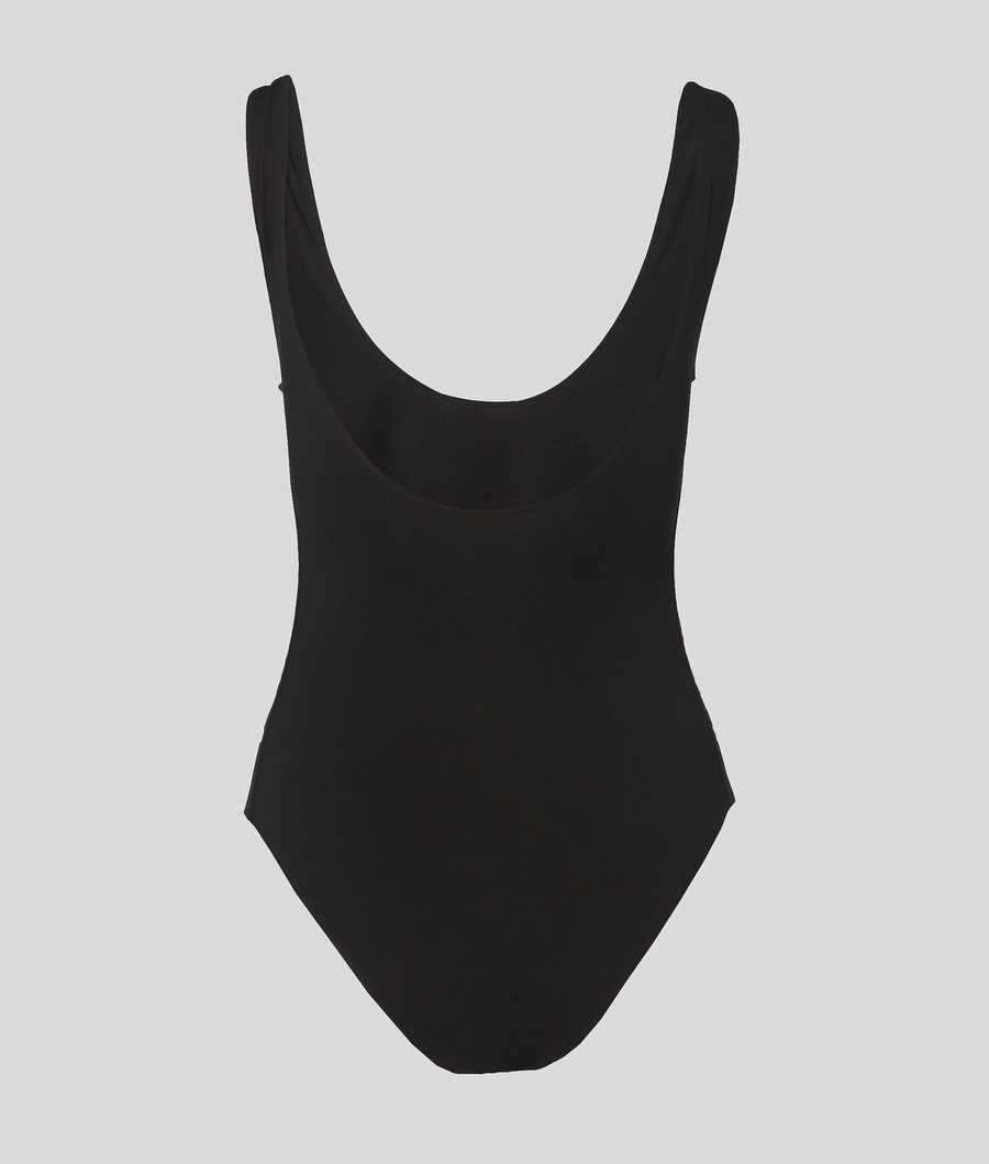 Black Karl Lagerfeld Karl Logo Bodysuit Women's Underwear | USA30SAIQ