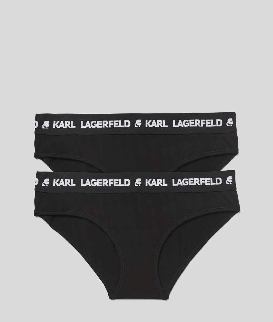 Black Karl Lagerfeld Karl Logo Hipster Briefs - 2 Pack Women\'s Underwear | USA86ZQWM