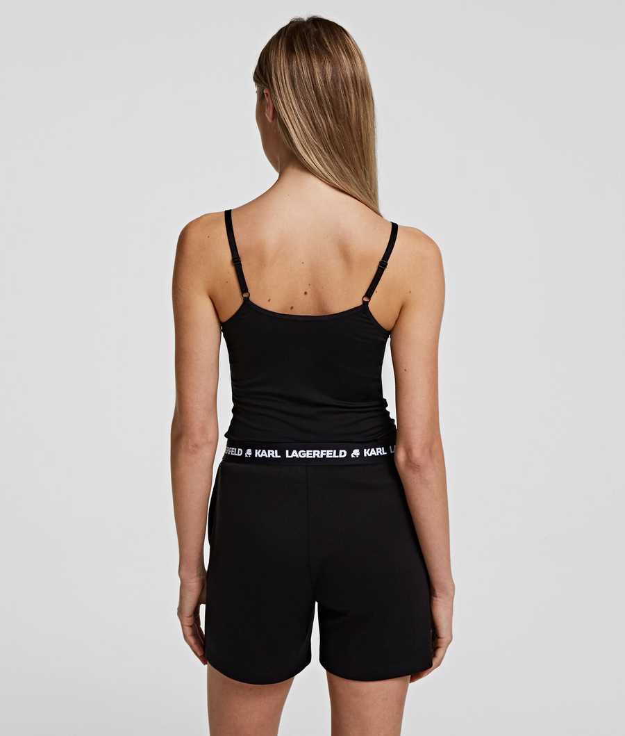 Black Karl Lagerfeld Karl Logo Pajama Shorts Women's Sleepwear | USA13FMXJ