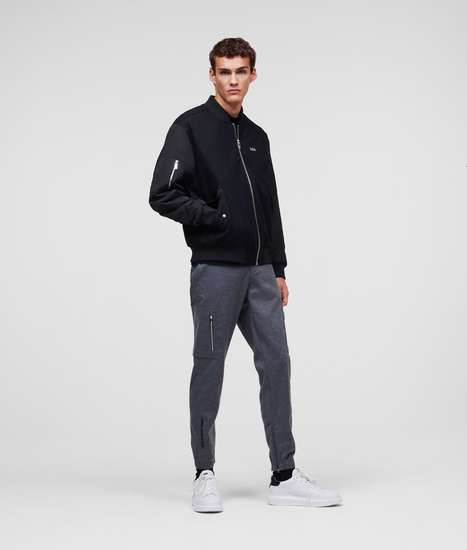 Black Karl Lagerfeld Karl Men's Bomber Jackets | USA28SUOB