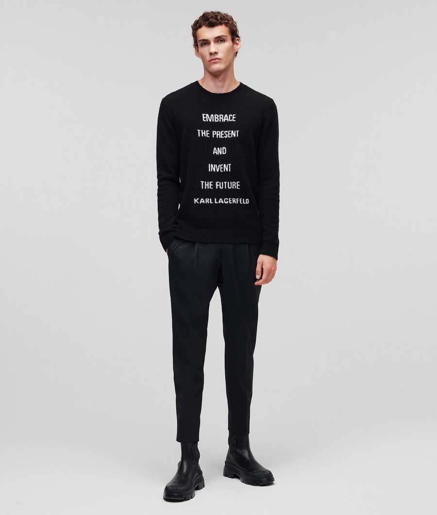 Black Karl Lagerfeld Karl Printed Men's Knitwear | USA21DVPF