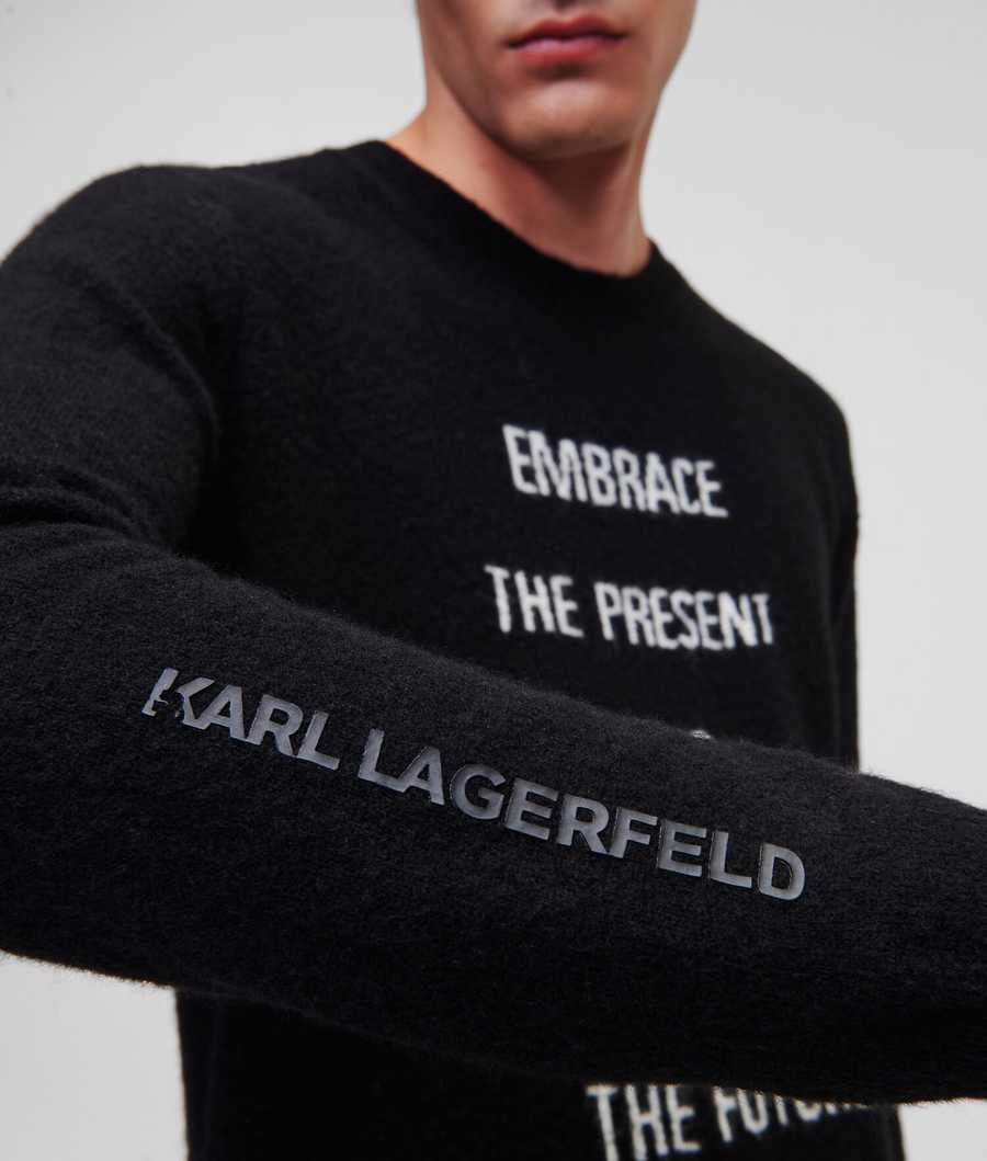 Black Karl Lagerfeld Karl Printed Men\'s Knitwear | USA21DVPF