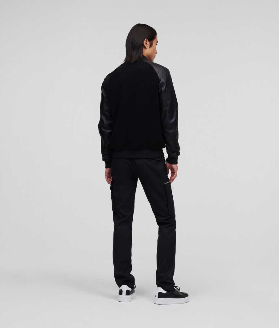 Black Karl Lagerfeld Karl Zip Men's Jackets | USA40KVQE