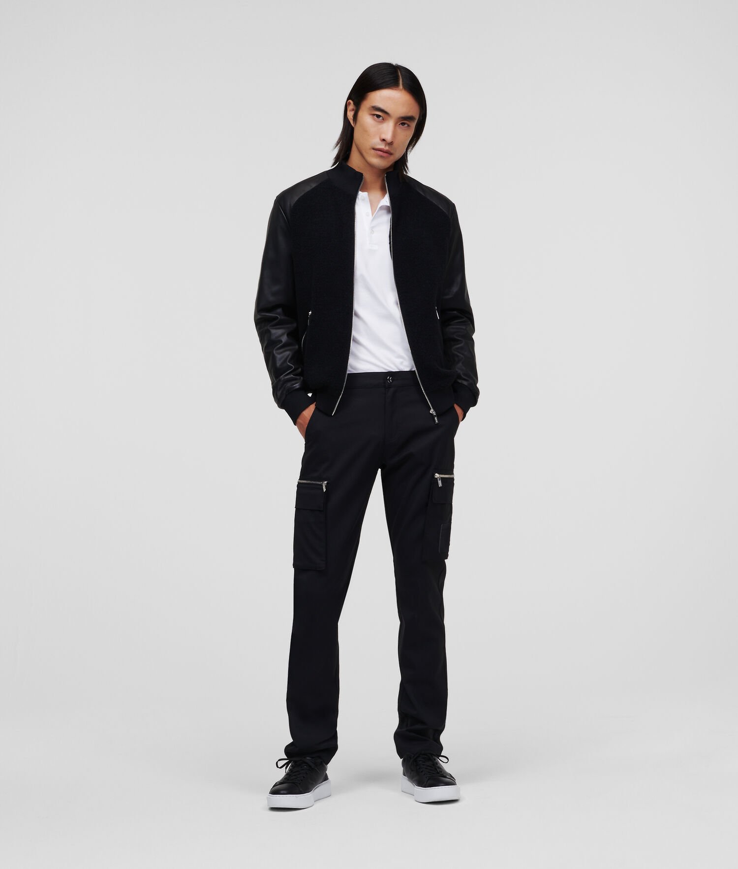 Black Karl Lagerfeld Karl Zip Men's Jackets | USA40KVQE