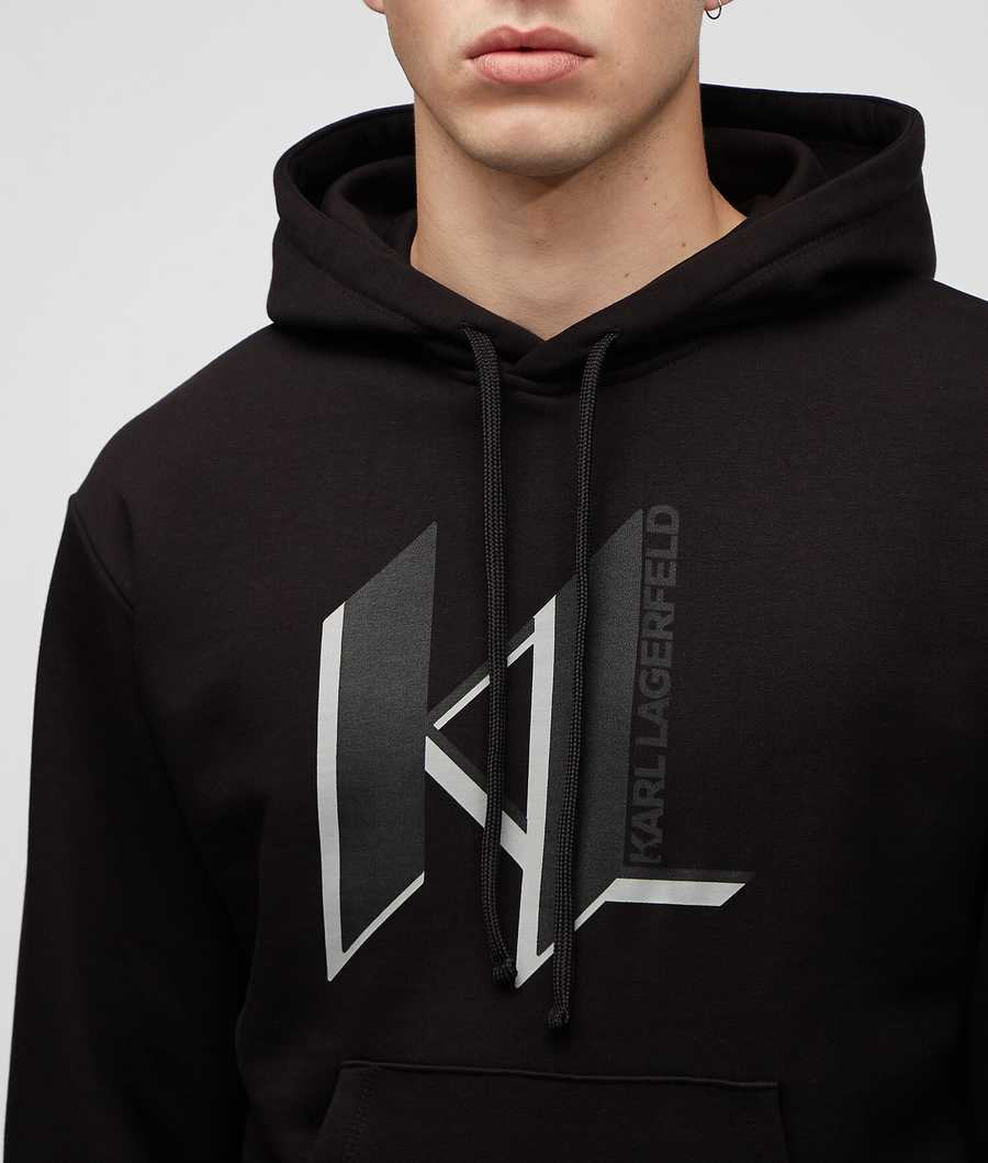 Black Karl Lagerfeld Kl Monogram Loungewear Hoodie Men's Loungewear | USA13TUKW