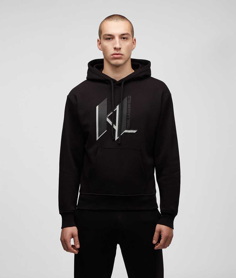 Black Karl Lagerfeld Kl Monogram Loungewear Hoodie Men\'s Loungewear | USA13TUKW