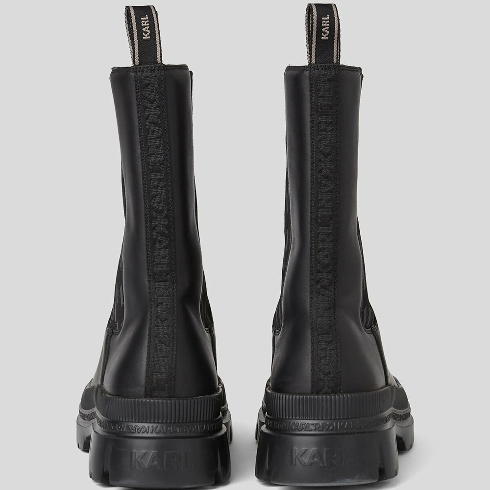 Black Karl Lagerfeld Kl Monogram Trekka High Boots Men's Boots | USA13JZIL