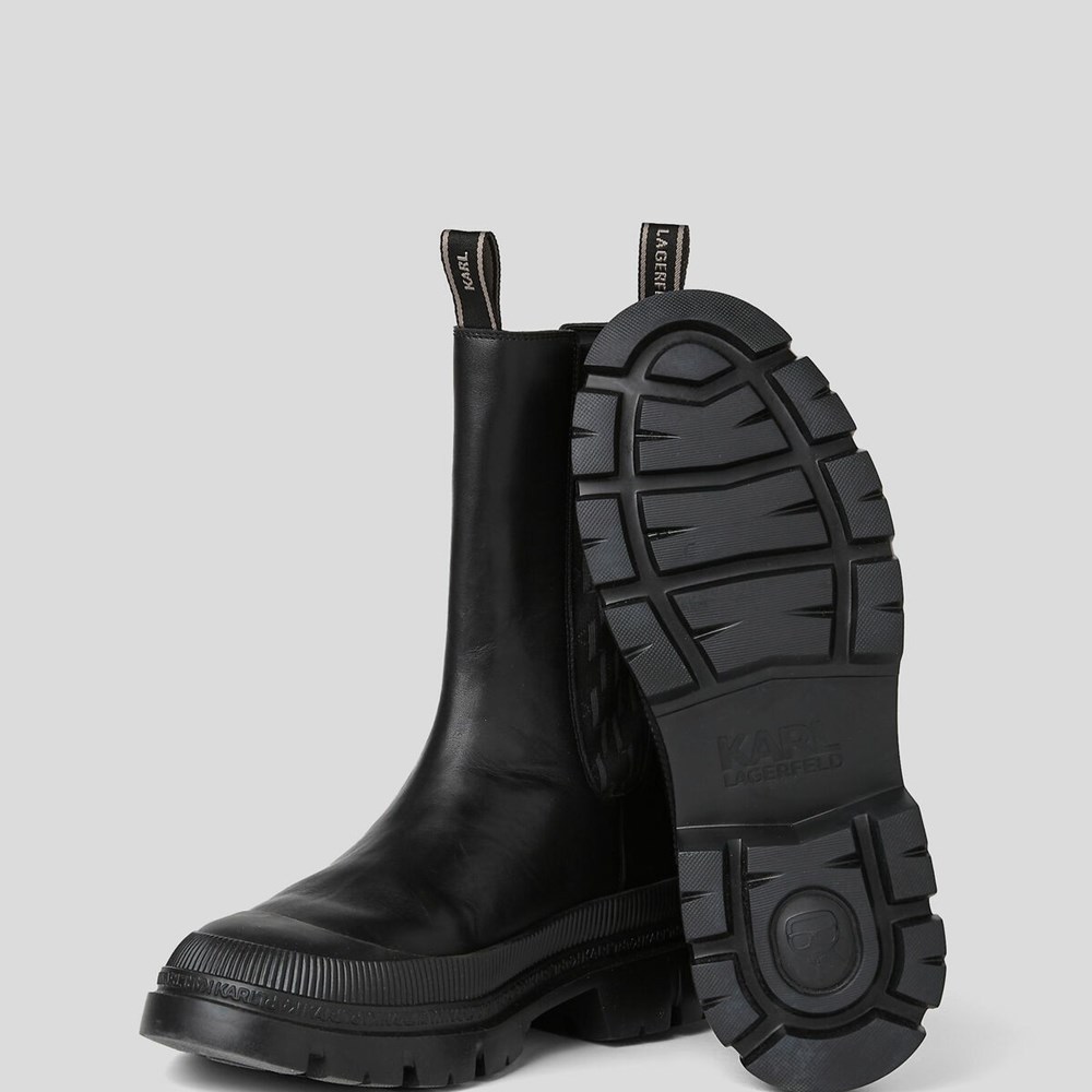 Black Karl Lagerfeld Kl Monogram Trekka High Boots Men's Boots | USA13JZIL