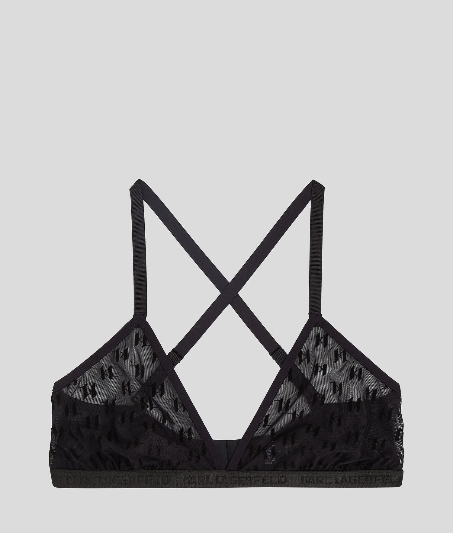 Black Karl Lagerfeld Kl Monogram Triangle Bra Women's Underwear | USA85FGOB