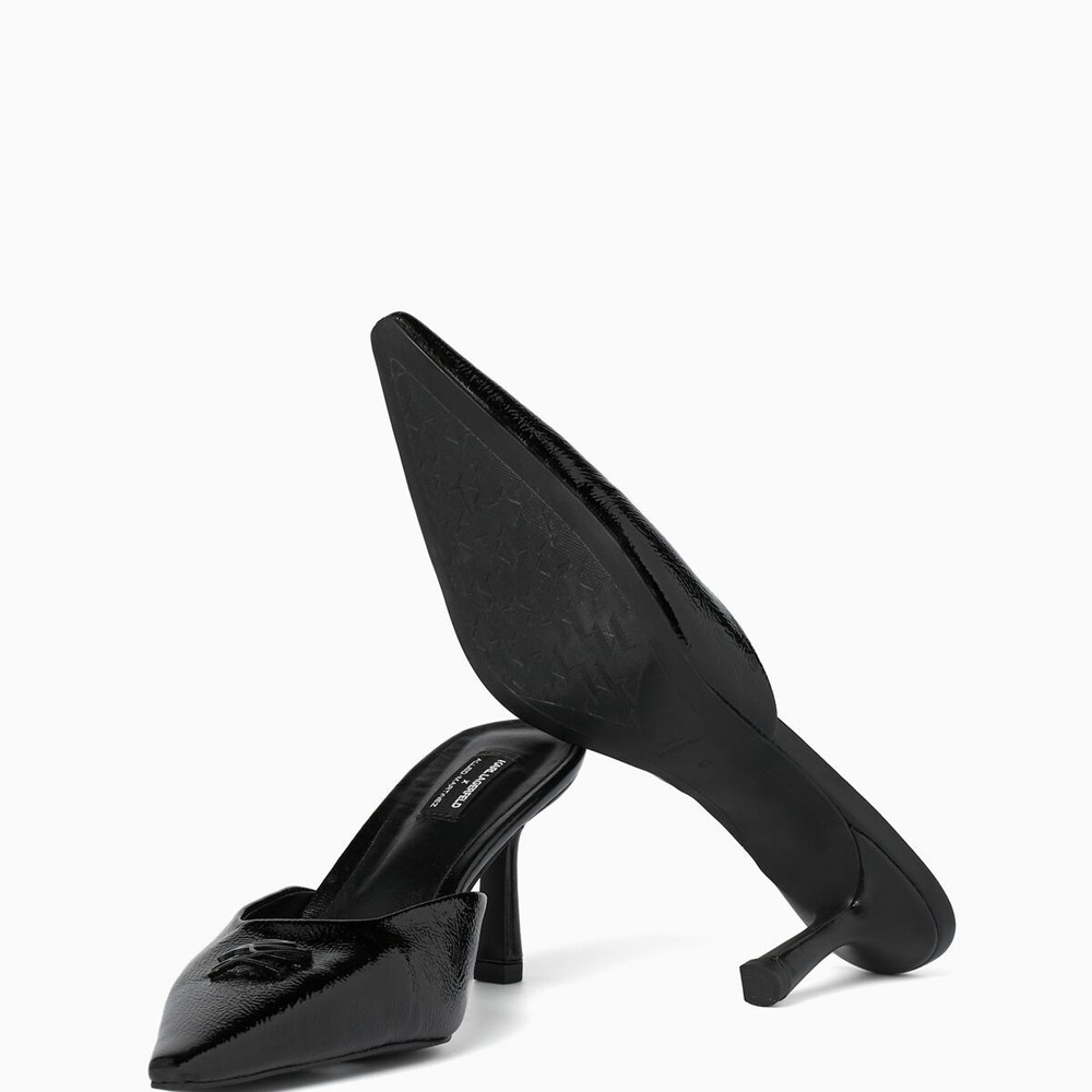 Black Karl Lagerfeld Kl X Am Lace Mules Women's High Heels | USA73XPCY