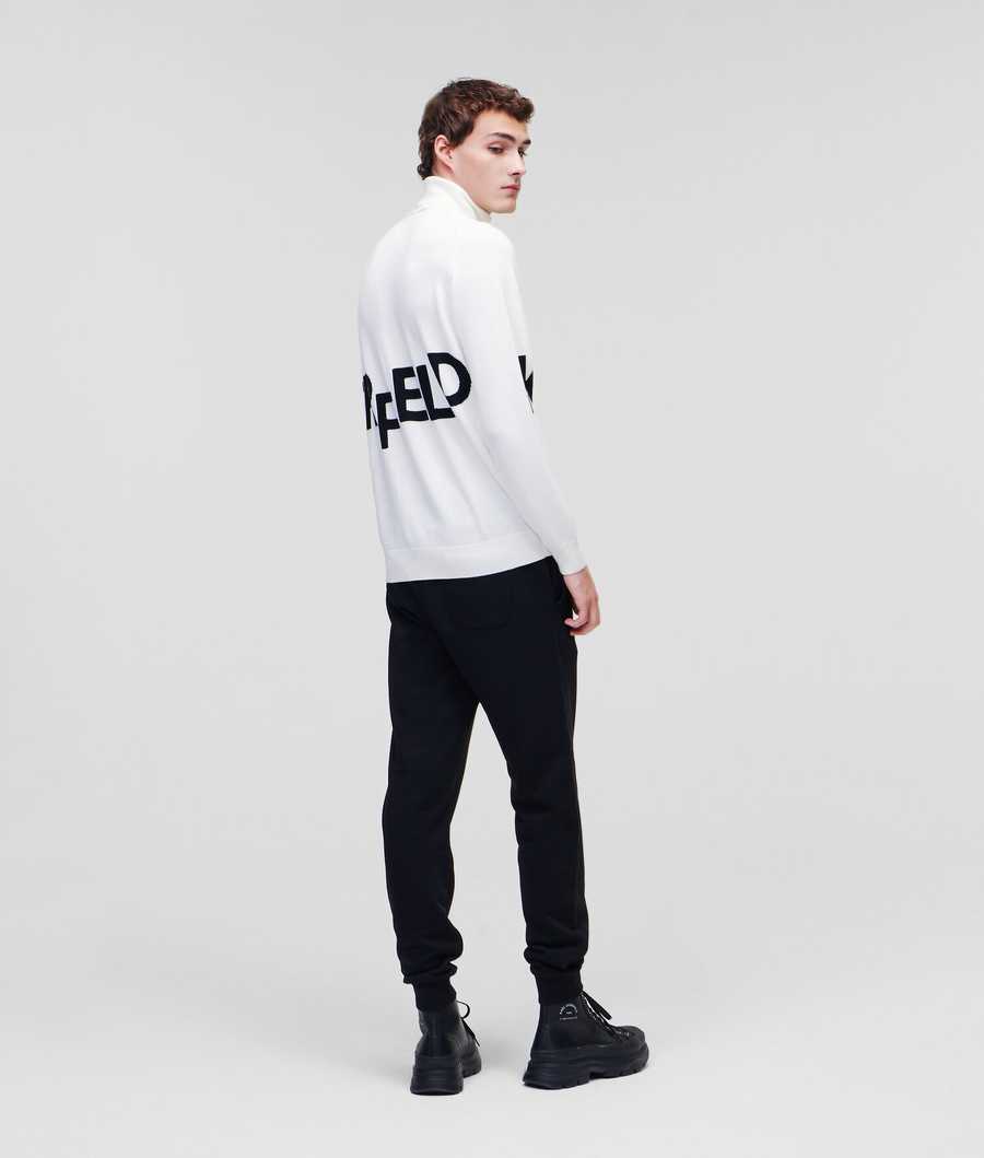 Black Karl Lagerfeld Knit Roll-neck Men's Knitwear | USA83TPBE