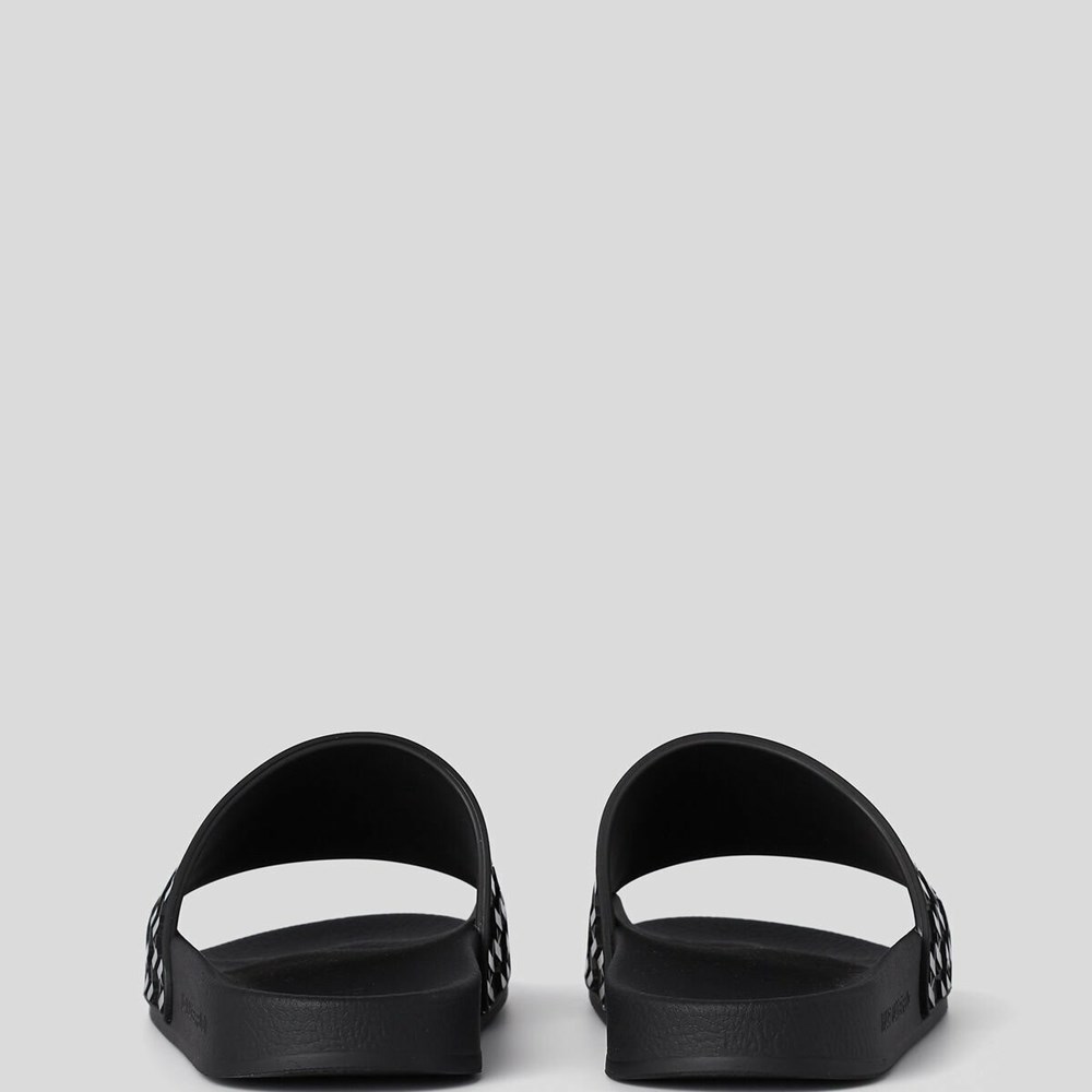 Black Karl Lagerfeld Kondo Kl Monogram Slide Women's Sandals & Flats | USA50UJQO