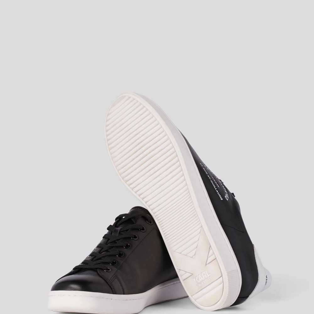 Black Karl Lagerfeld Kourt Ii Maison Karl Men's Sneakers | USA05QLKP