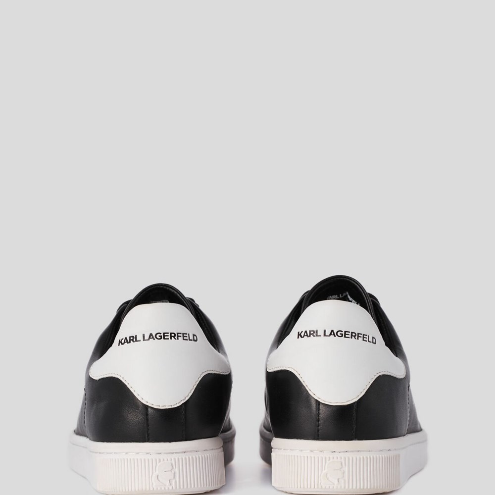 Black Karl Lagerfeld Kourt Ii Maison Karl Men's Sneakers | USA05QLKP