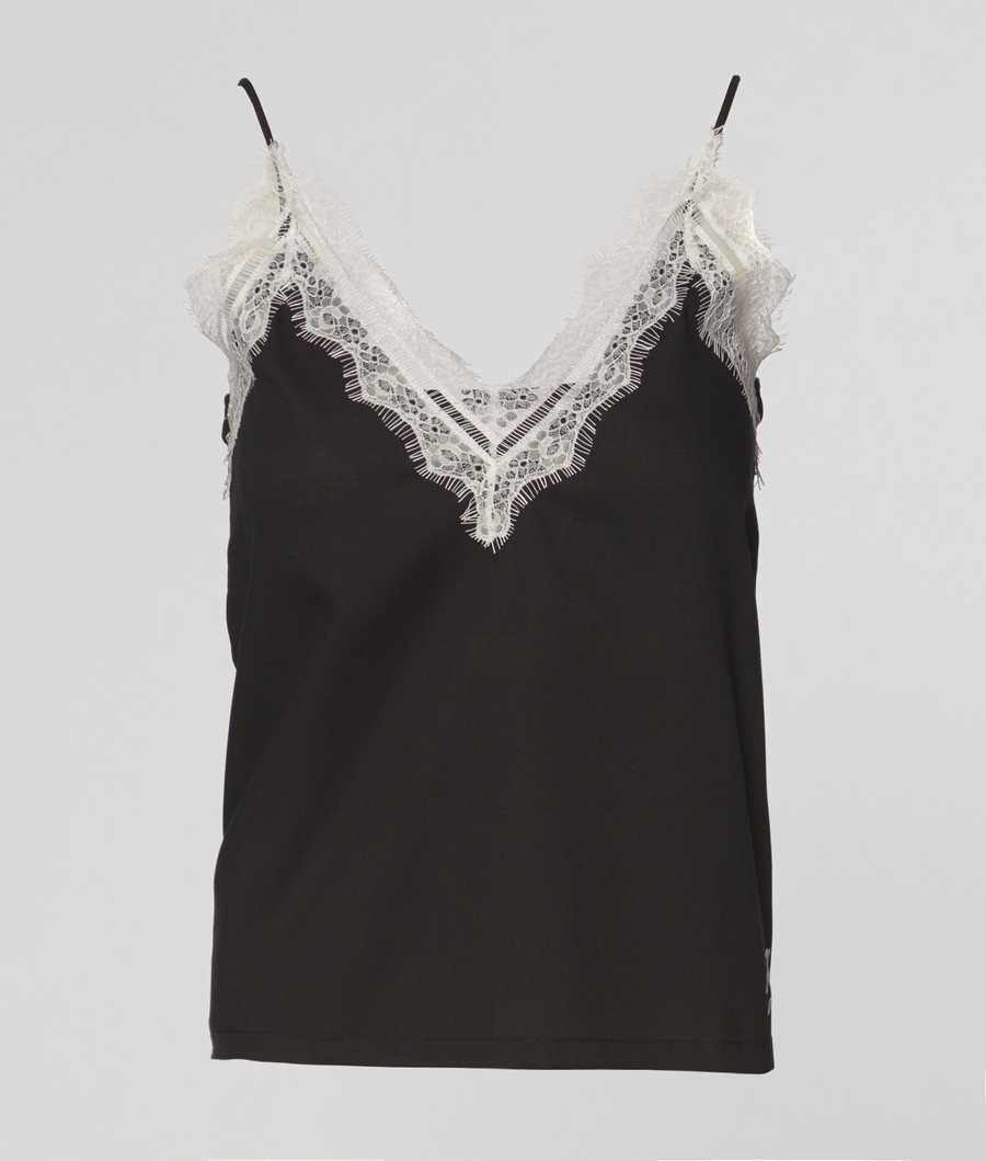 Black Karl Lagerfeld Lace Pajama Camisole Women's Sleepwear | USA52YNTG