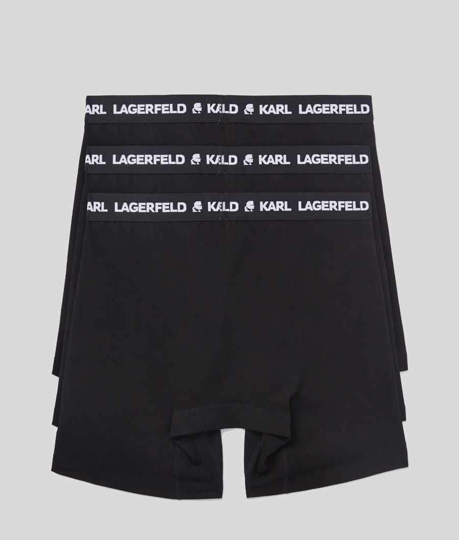 Black Karl Lagerfeld Logo Boxers - 3 Pack Men's Underwear | USA64UPSO