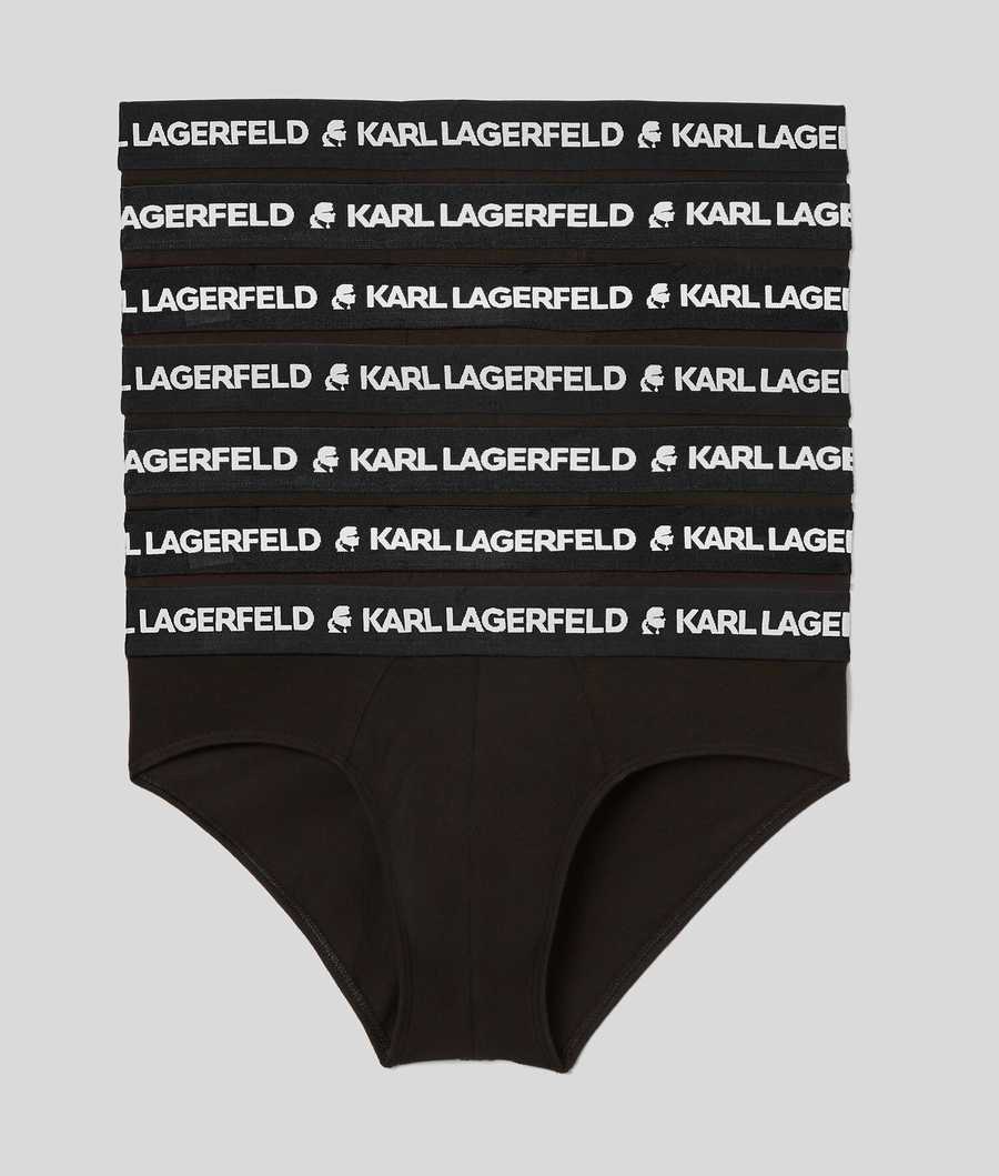 Black Karl Lagerfeld Logo Briefs - 7 Pack Men\'s Underwear | USA78UKSR