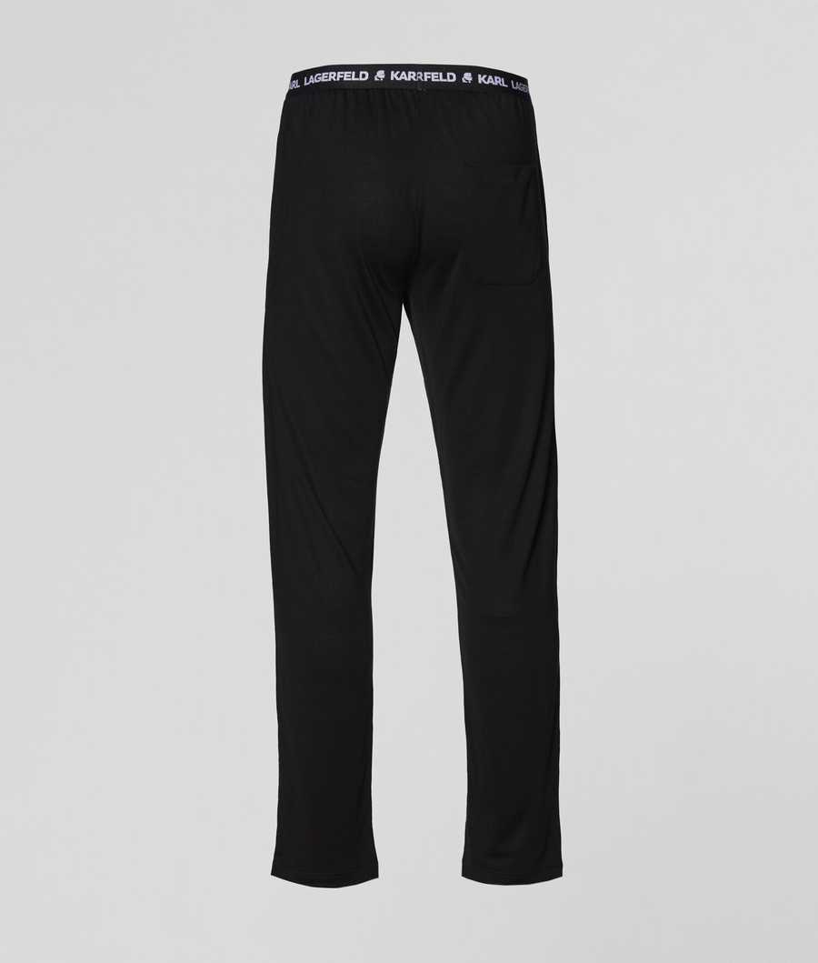 Black Karl Lagerfeld Logo Pajama Pants Men's Sleepwear | USA40POBI