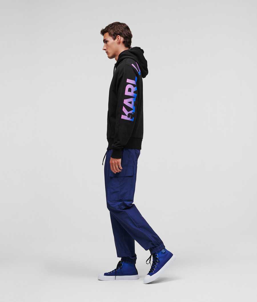 Black Karl Lagerfeld Ombré Karl Logo Men's Sweatshirts | USA69ZEVA