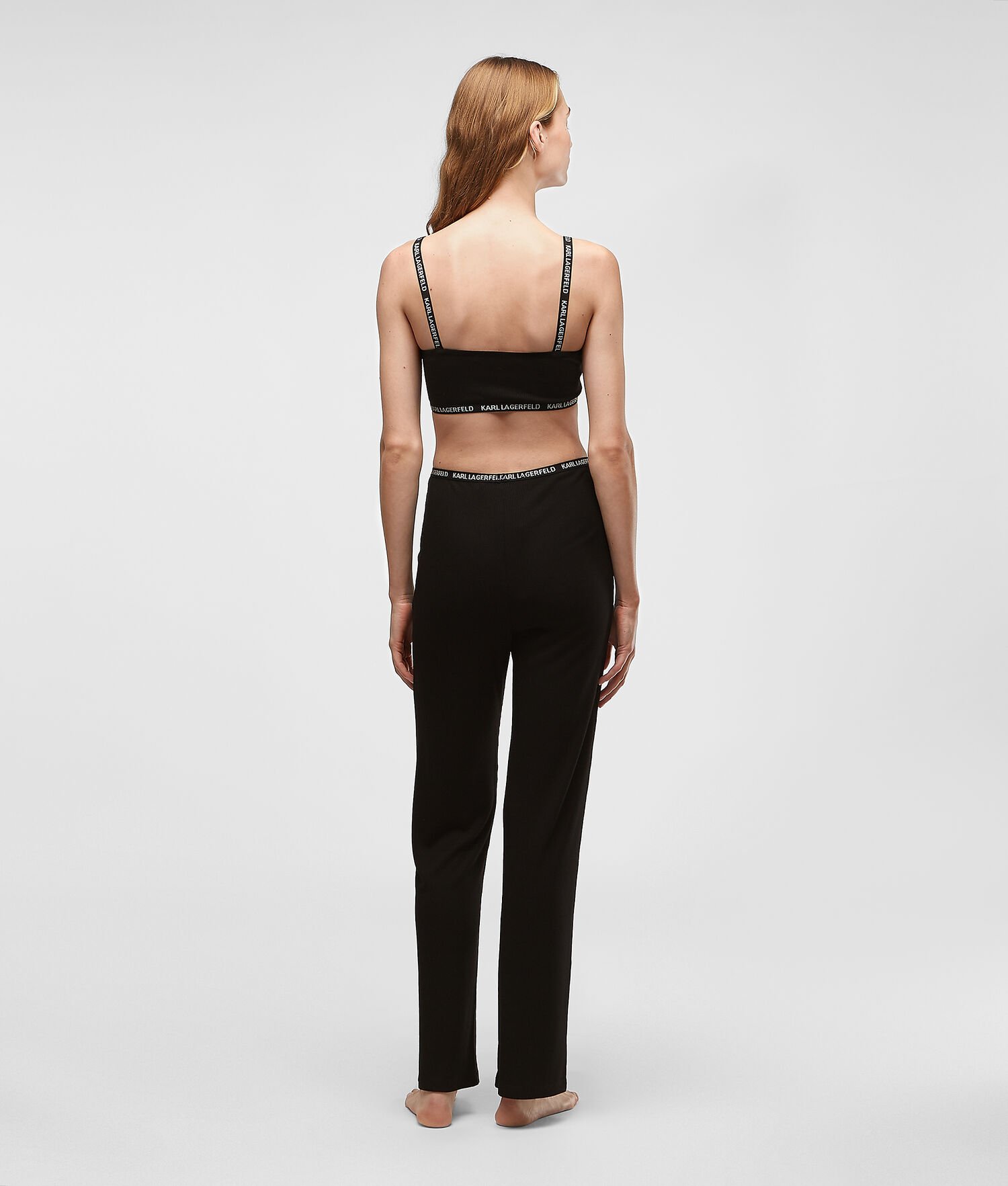 Black Karl Lagerfeld Ribbed Loungewear Bandeau Women's Loungewear | USA62OFIU