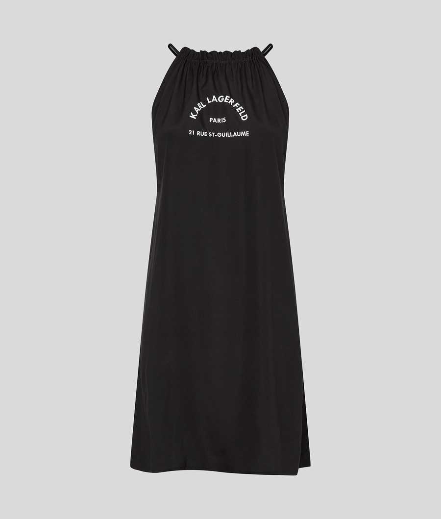 Black Karl Lagerfeld Rue St-guillaume Beach Dress Women's Beachwear | USA23QYKX